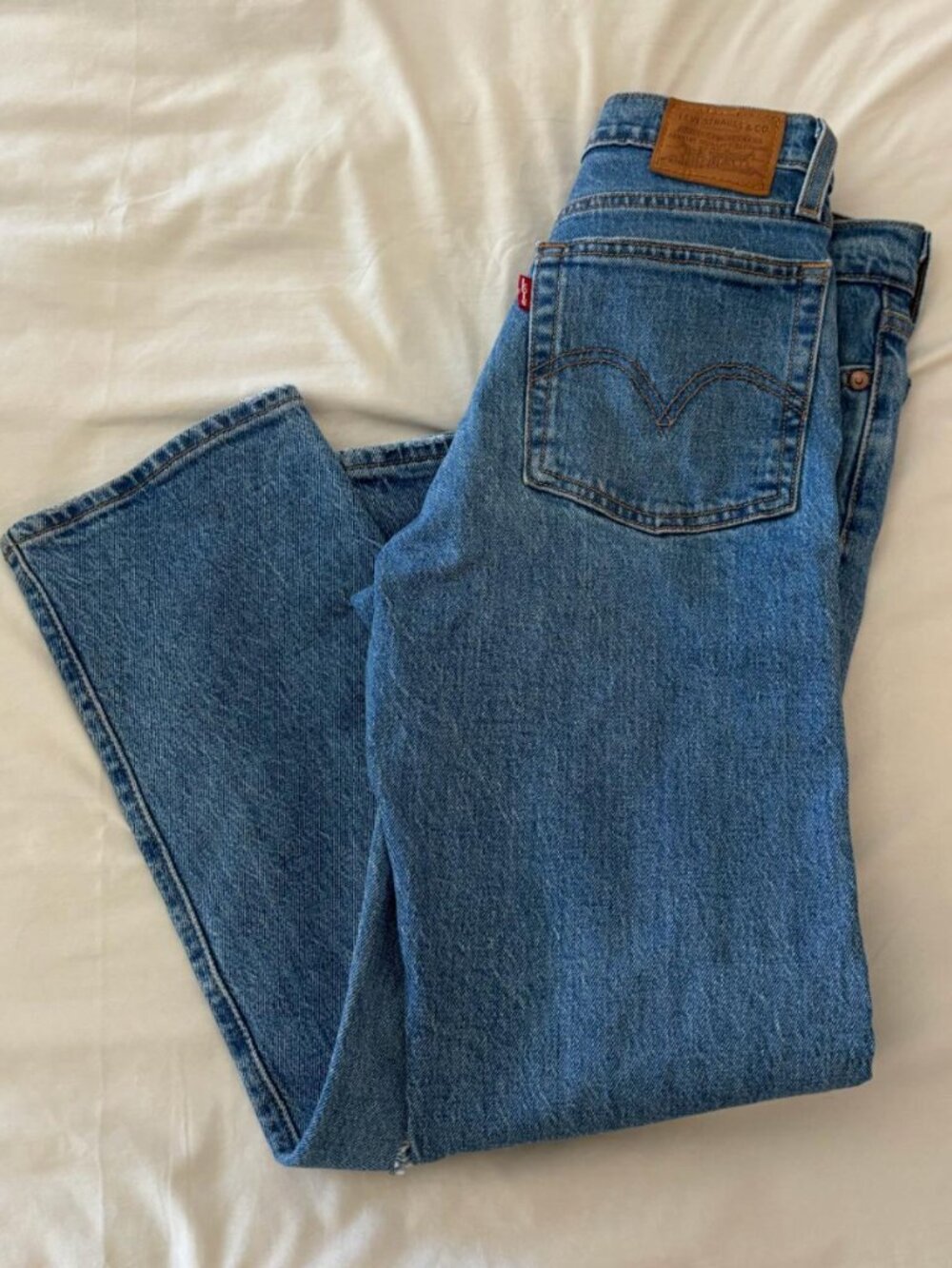 Levis Wedgie Straight Jeans Womens Distressed Premium Size 25